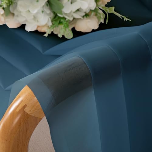 Dusty Blue Sheer Curtains 54 Inch Length 2 Panels (Dusty Blue / 40"W x 54"L (Pack of 2))