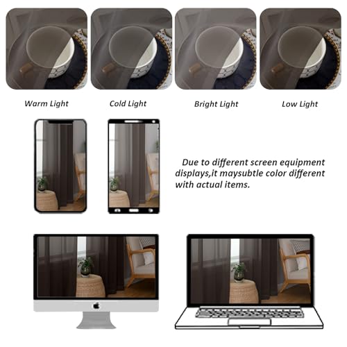 Chocolate Brown Sheer Curtains 78 Inches Long 2 Panels Set for Living Room (Chocolate Brown / 42"W x 78"L (Pack of 2))