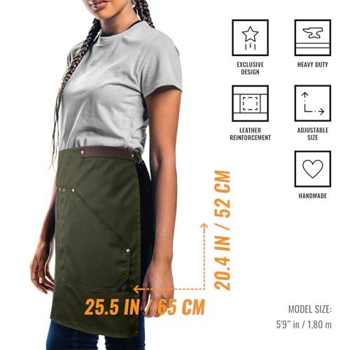 Half Barista Apron (Half Apron Green)