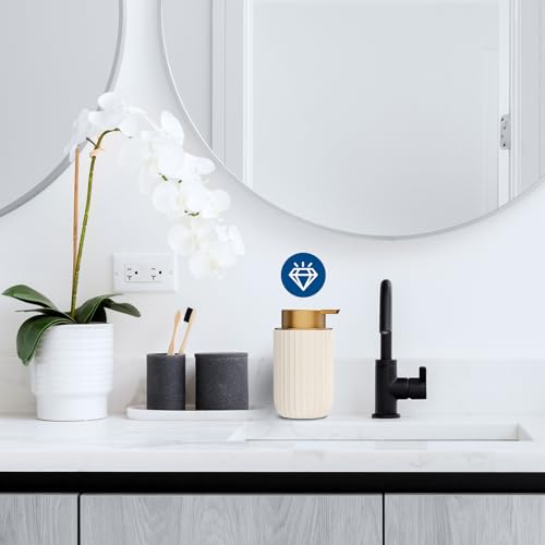 Ceramic Foaming Soap Dispenser (Beige Gold-2pack)