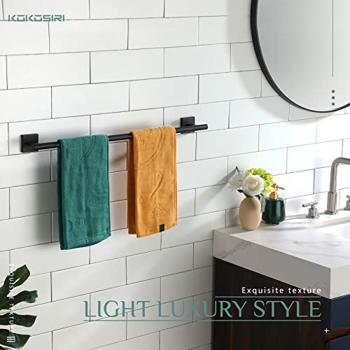 Towel Rails Bathroom Towel Bars Matte Black 24 Inch Bath Towel Holder for Cabinet Kitchen Wall (Matte Black / 24-Inch (2 Pack))