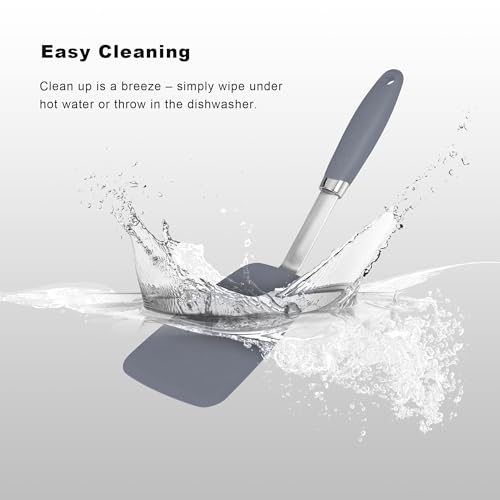 5 Piece Silicone Spatulas Set with Tongs (Z-Grey)