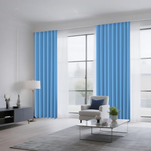 Light Blue Blackout Curtains 54 inch Length 2 Panels Set (Light Blue / 52"W x 54"L (Pack of 2))