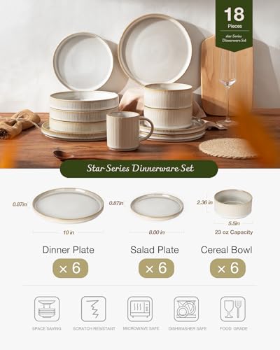 Star Plates and Bowls Sets (Cappuccino White)
