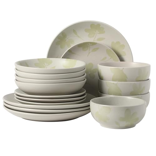Admiral Hall Plates and Bowls Set (Service for 4 (16pcs) / Green (Admiral Hall))