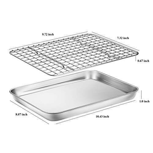 Baking Sheet with Cooling Rack Set [2 Sheets + 2 Racks] (10 inch)