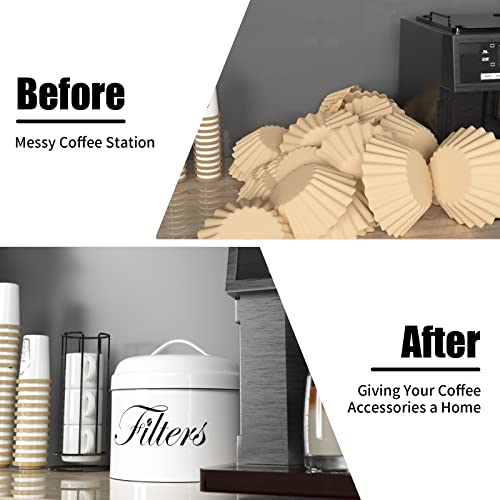 Coffee Filter Holder with Lid (White)