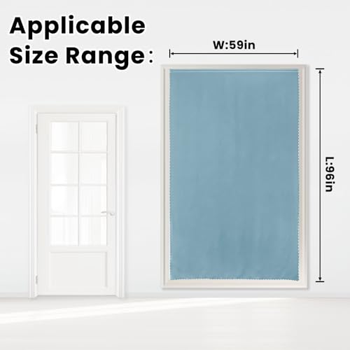 Self Adhesive Curtains (59"W x 96"L (Pack of 1) / Lake Blue)