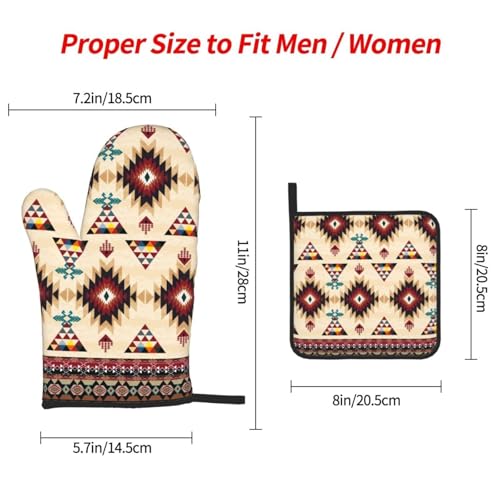 Southwestern Aztec Oven Mitts and Pot Holders Set of 3 (Southwestern)