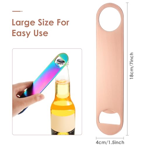 4 Pcs Heavy Duty Stainless Steel Flat Bottle Opener Bartender 7 Inch