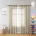 Taupe Sheer Curtains 72 Inch Length 2 Panels (Taupe / 40"W x 72"L (Pack of 2))