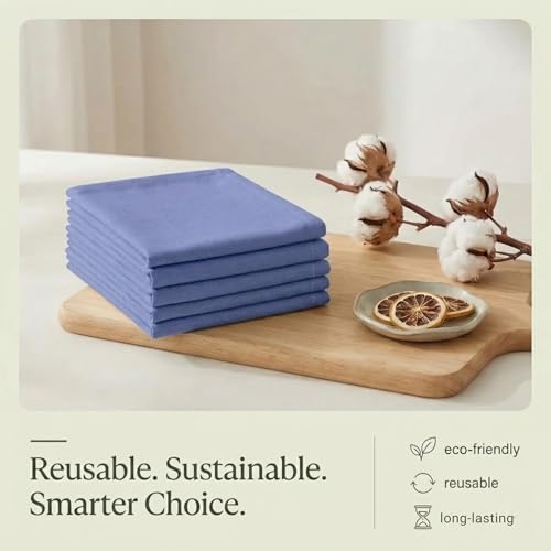 Kitchen Towels Cotton Dish Towels 20”x30” (20" x 30" (Set of 6) / 026 Indigo Blue)