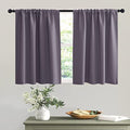 Short Greyish Purple Blackout Curtains for Small Bedroom Window (Greyish Purple / 42"W x 36"L (Pack of 2))