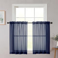Cafe Curtains 36 Inch Length Tier 2 Pieces (Navy Blue / 42"W x 36"L (Pack of 2))