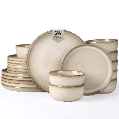 Dinnerware Sets for 8 (Almond Cream / Service for 8(24Pcs))