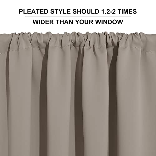 Blackout Curtains for Bedroom Living Room Nursery 72 inches Long (Sand / 42"W x 72"L (Pack of 2))