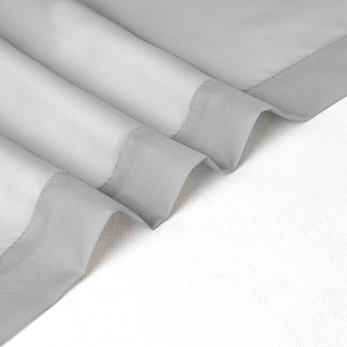 Light Grey Sheer Curtains 30 inch Length 2 Panels (Light Grey / 42"W x 30"L (Pack of 2))