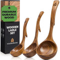 Wooden Ladle for Soup (3 Size Set)