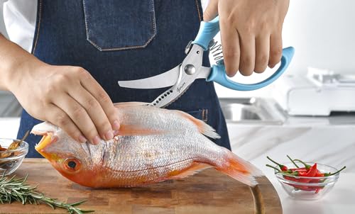 Heavy Duty Poultry Shears (Aqua Sky)