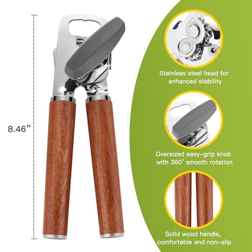 Stainless Steel Can Opener Rosewood Handle Seniors Bottle Opener (Rosewood)
