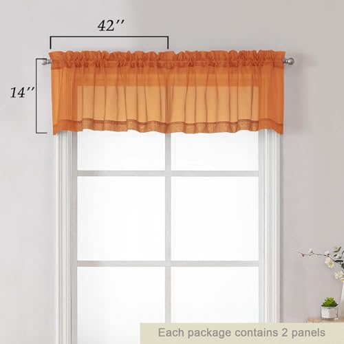 Orange Valances for Windows (Orange / 42"W x 14"L (Pack of 2))