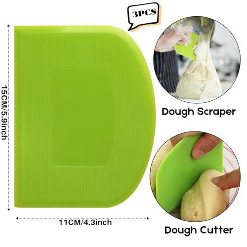 Dough Scraper Bench Scraper (15x11cm/5.9x4.3'' / Pure Blue)