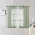 2 Panels Sheer Sage Green Curtains 54 Inches Length Window Treatment for Kitchen (Sage Green / 42"W x 54"L (Pack of 2))