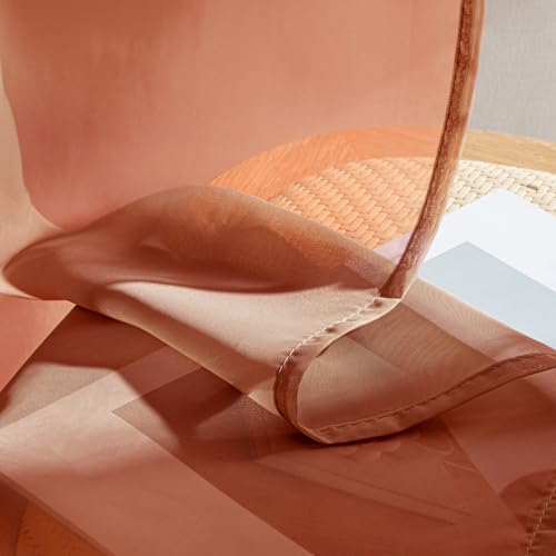 4 Panels Fall Burnt Orange Sheer Curtains 54 x 72 Inches (54"W x 72"L (Pack of 4) / Burnt Orange)