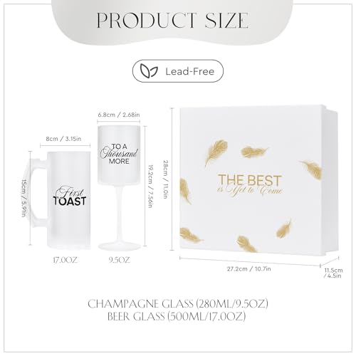 Wedding Gifts for Couples 2026 (Frosted First Toast / Set of 2（Gift box）)
