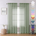 Sage Green Sheer Curtains 84 Inches Long 2 Panels Set (Sage Green / 40"W x 84"L (Pack of 2))