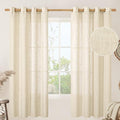 Beige 72 inch Length Linen Curtains 2 Panels Set for Living Room (52"W x 72"L (Pack of 2) / Beige)