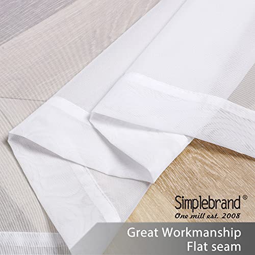 White Tier Curtains for Kitchen 24 Inches Long 2 PaSet (White / 42"W x 24"L (Pack of 2))
