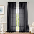 Black Sheer Curtains (Black / 59"W x 96"L (Pack of 2))