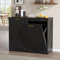 Double Tilt Out Trash Can Cabinet (Black / 37"L x 14.3"D x 30.5"H)