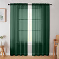 Hunter Green Sheer Curtain for Bedroom Living Room 72 Inches Long 2 Panels Set (Hunter Green / 42"W x 72"L (Pack of 2))