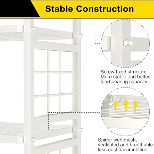 6 Wire Garage Shelving Storage Shelves (White / 12.7D x 21.5W x 65.1H (6Tier))