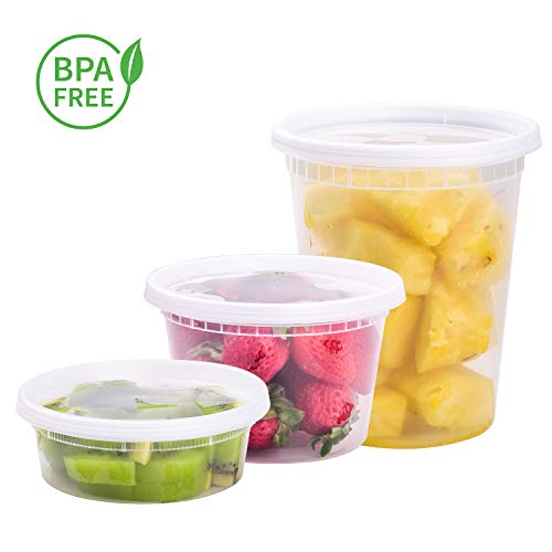 8 oz,16oz,32oz,48Sets,16Sets each size Plastic food storage containers with lids airtight,BPA Free,Microwave/Dishwasher/Freezer Safe (8oz-16sets+16oz-16sets+32oz-16sets)