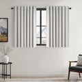 Grey Beige 45 Inches Long Linen Blackout Curtains Tiers for Small Window 2 Panels Set Linen Short Drapes for Kitchen Bathroom Curtain Hook Belt Pleated Back Tab (Grey Beige / 52"W x 45"L (Pack of 2))