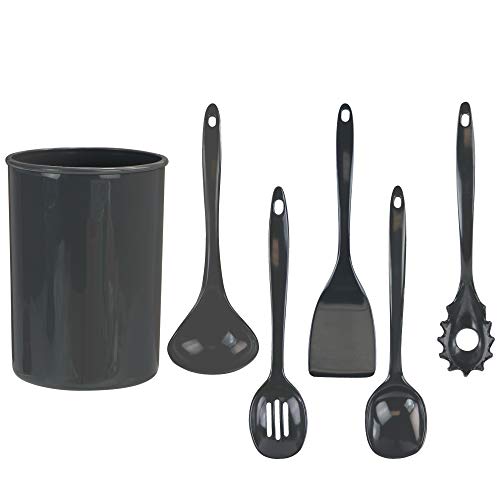 Calypso Basics by Reston Lloyd 6PC Melamine Utensil Holder Set (Utensil Holder Set / Gray)