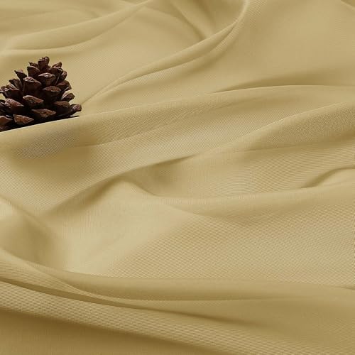 Extra Long Gold Sheer Curtains 96 Inches Long 2 Panels Set (Gold / 59"W x 96"L (Pack of 2))