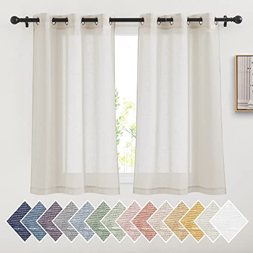 48 inch Curtains 2 Panels Set for Kitchen (36"W x 48"L (Pack of 2) / Natural)
