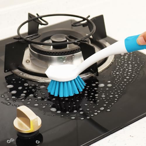 Dish Brush with Handle (Blue)