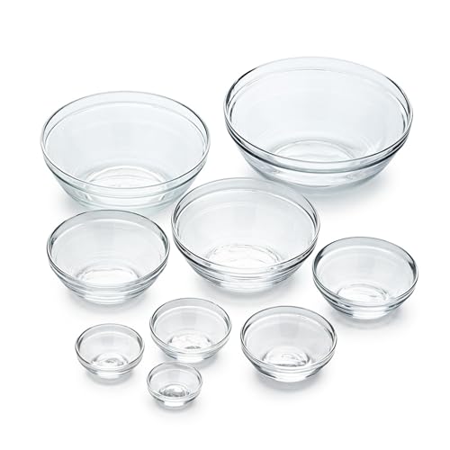 Le Gigogne Glass Mixing Bowl Set (9 Piece / Clear)