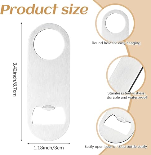 30 Pcs Flat Bottle Opener 3.5 x 1.18 inches Stainless Steel Beer bottle Openers Heavy Duty Bar Blade Solid Bottle Cap Opener Funny Bartender Bottle Opener for Kitchen Party Supplies (3.5 x 1.18 inches / Silver)