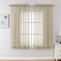 Taupe Sheer Curtains 45 Inch Long 2 Panels (Taupe / 42"W x 45"L (Pack of 2))