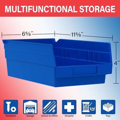 30130 Heavy Duty Plastic Shelf Bins (Red / Bin Box)