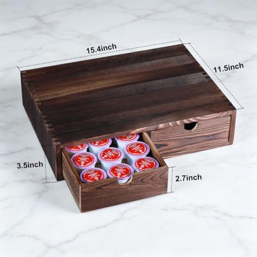 Wooden Coffee Pod Organizer with 2 Drawers (Medium)