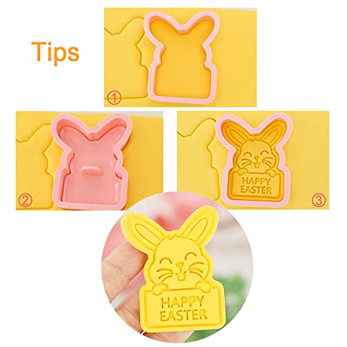 8 Pcs Cookie Cutters Set 3D Holiday Cookie Cutters for Party Baking Decoration (Easter (8 Pcs))