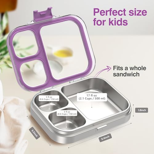 Stainless Steel Bento Lunch Box (Purple / 27oz (800ml))