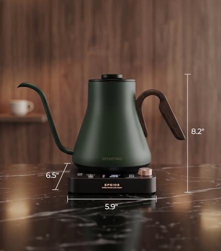 Gooseneck Electric Kettle ±1°F Temperature Control (Green)